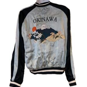 TopShop Okinawa Japan Pink And Blue Embroidered Reversable Jacket Sz 4